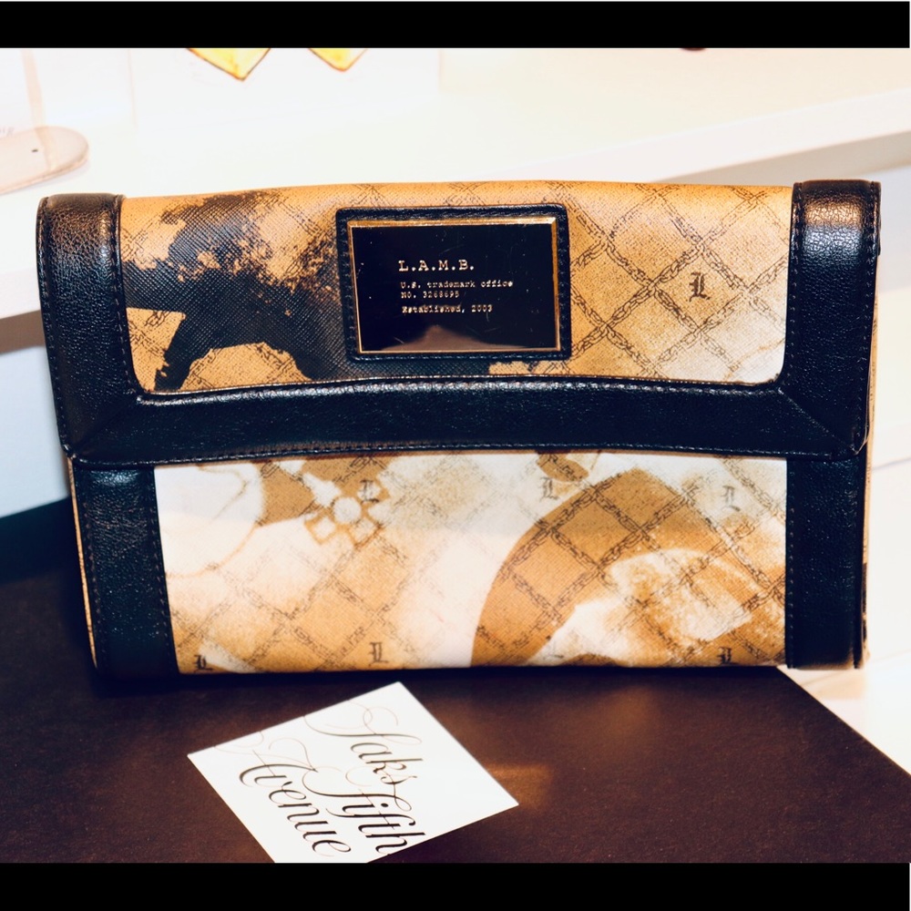 L.A.M.B. Gwen Stefani Newcombe Stencil Clutch